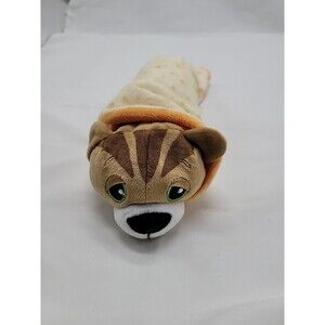 Cutitos Tiger Cub Kitty Toy Lovey Super Soft Wrapped In Tortilla Orange Blanket
